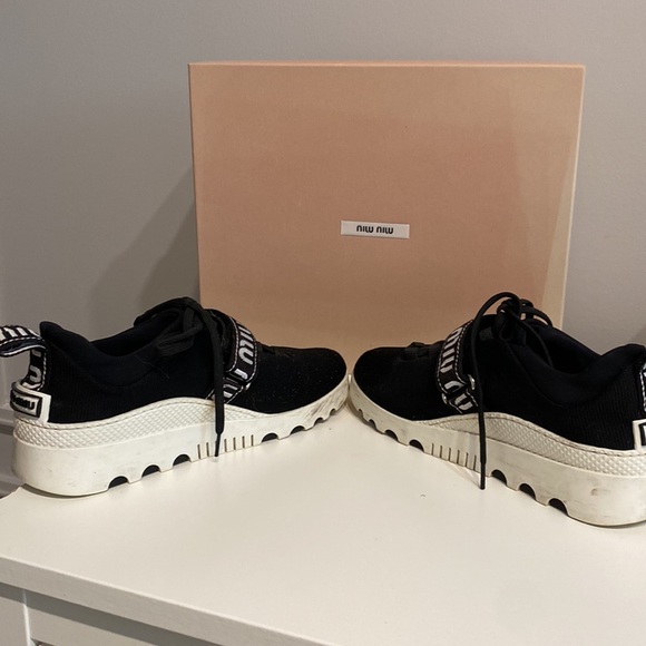 MiuMiu Black Stretch Sneakers - Picture 5 of 8